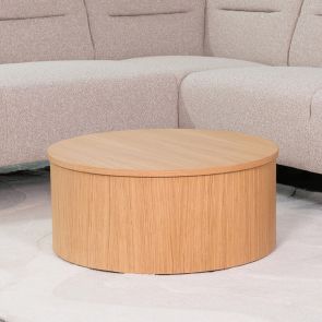 Salontafel Oliva 70x70x30 Cm Naturel Eikenhout Perspectief