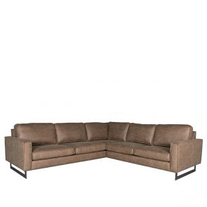 Bank Arezzo 2-Zits + Hoek + 2-Zits Taupe Microvezel 1