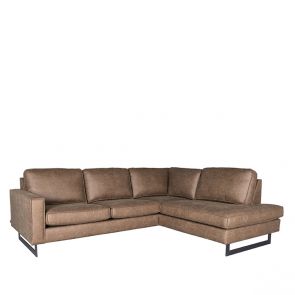 Bank Arezzo 2,5-Zits + Ottomane Taupe Microvezel 1