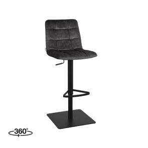 Barkruk Juul 45x56x88-113 Cm Antraciet Velours Perspectief