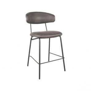 Barkruk Zack Antraciet Micro Suede 53x57x95 Cm Perspectief