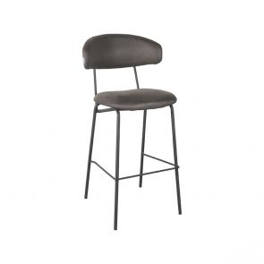 Barkruk Zack Antraciet Micro Suede 53x56x107 cm Perspectief