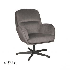 Draaifauteuil Moss 70x77x90 Cm Antraciet Cosmo Perspectief 360