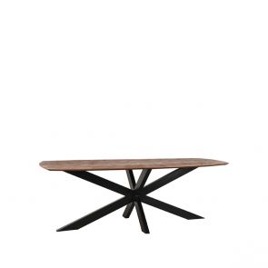 Eetkamertafel Zane 190x100x76 cm Espresso Mangohout Perspectief