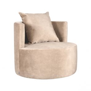 Fauteuil Evy 90x90x75 Cm Zand Velours Perspectief
