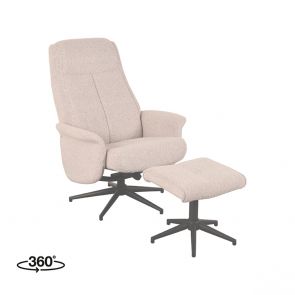 Recliner Chair Bergen + Footstool 77x76x105 cm