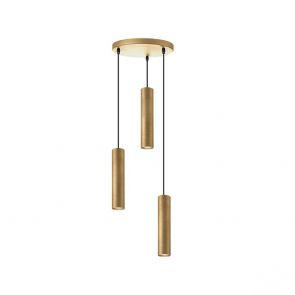 Hanglamp Ferroli 3-lichts Goud 30x30x143 cm Voorkant