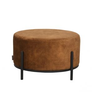 Poef Troy Oker Velours 57x57x34 cm Voorkant