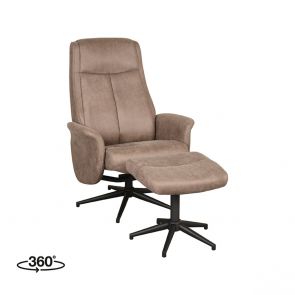 Fauteuil Bergen + Ottoman 77x76x105 Cm Taupe Micro Suede Perspectief360