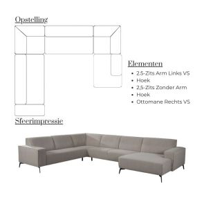 U-Sofa Nero Left