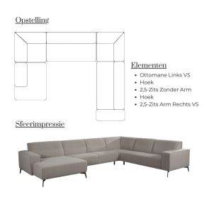 U-Sofa Nero Right