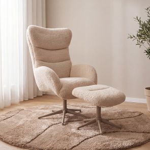 Draaifauteuil Cute 75x82x108 cm + Hocker