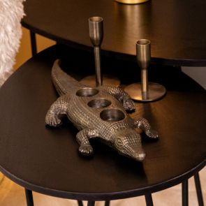 Tea Light Holder Crocodile 43x16x4 cm